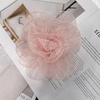 image:imageExaggerated Organza Rose Flower Large Brooch Pin for Women Elegant Fabric Floral Oversized Lapel Pins Dress Banquet Suit Clothes Accessories Wedding Party Fashion Jewelry 190mmPink