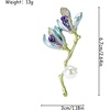 image:imageGBAHFY Magnolia Brooch Pin Enamel Floral Lapel With Pearl Crystal Elegant Suit Dress Wedding Party Fashion Jewelry GiftBlue