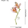 image:imageGBAHFY Magnolia Brooch Pin Enamel Floral Lapel With Pearl Crystal Elegant Suit Dress Wedding Party Fashion Jewelry GiftPink