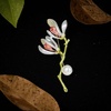 image:imageGBAHFY Magnolia Brooch Pin Enamel Floral Lapel With Pearl Crystal Elegant Suit Dress Wedding Party Fashion Jewelry GiftWhite