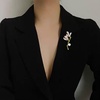 image:imageGBAHFY Magnolia Brooch Pin Enamel Floral Lapel With Pearl Crystal Elegant Suit Dress Wedding Party Fashion Jewelry GiftWhite