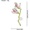 image:imageGBAHFY Magnolia Brooch Pin Enamel Floral Lapel With Pearl Crystal Elegant Suit Dress Wedding Party Fashion Jewelry GiftWhite