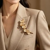 image:imageGold Flower Brooch Pin for Women Retro Pearl Orchid Flower Brooches for Women Alloy Butterfly Orchid Floral Pearl Brooch Phalaenopsis Broaches Scarf Dress Clothes Hat Wedding Party Fashion Jewelry