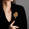 image:imageGold Rose Flower Brooch Pin for Women Men Fashion Metal Large 3D Blossom Floral Brooches Lapel Pins Retro Suit Hat Dress Accessories Holiday Wedding Jewelry Unisex Gift