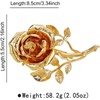 image:imageGold Rose Flower Brooch Pin for Women Men Fashion Metal Large 3D Blossom Floral Brooches Lapel Pins Retro Suit Hat Dress Accessories Holiday Wedding Jewelry Unisex Gift