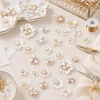 image:imageHINZIC 45pcs Rhinestone Pearl Buttons 9 Styles Flat Back Faux Pearl ButtonGold  SIlver  28pcs
