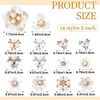 image:imageHINZIC 45pcs Rhinestone Pearl Buttons 9 Styles Flat Back Faux Pearl ButtonGold  SIlver  28pcs