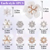 image:imageHINZIC 45pcs Rhinestone Pearl Buttons 9 Styles Flat Back Faux Pearl ButtonGold Silver 40pcs 10style