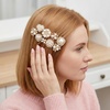 image:imageHINZIC 45pcs Rhinestone Pearl Buttons 9 Styles Flat Back Faux Pearl ButtonPearl Rose Gold 45pcs 9styles