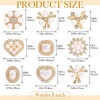 image:imageHINZIC 45pcs Rhinestone Pearl Buttons 9 Styles Flat Back Faux Pearl ButtonPearl Rose Gold 45pcs 9styles