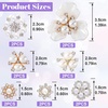 image:imageHINZIC 45pcs Rhinestone Pearl Buttons 9 Styles Flat Back Faux Pearl ButtonSILVER GOLD 14pcs 7styles