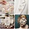 image:imageHINZIC 45pcs Rhinestone Pearl Buttons 9 Styles Flat Back Faux Pearl ButtonWhite 14Pcs 14 styles