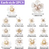 image:imageHINZIC 45pcs Rhinestone Pearl Buttons 9 Styles Flat Back Faux Pearl ButtonWhite 28pcs 14styles
