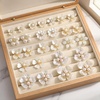 image:imageHINZIC 45pcs Rhinestone Pearl Buttons 9 Styles Flat Back Faux Pearl ButtonWhite 30pcs 15styes