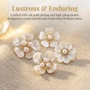image:imageHINZIC 45pcs Rhinestone Pearl Buttons 9 Styles Flat Back Faux Pearl ButtonWhite 30pcs 15styes