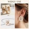 image:imageHINZIC 45pcs Rhinestone Pearl Buttons 9 Styles Flat Back Faux Pearl ButtonWhite 30pcs 15styes