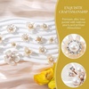 image:imageHINZIC 45pcs Rhinestone Pearl Buttons 9 Styles Flat Back Faux Pearl ButtonWhite 42pcs 14styles
