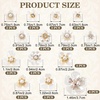 image:imageHINZIC 45pcs Rhinestone Pearl Buttons 9 Styles Flat Back Faux Pearl ButtonWhite 42pcs 14styles