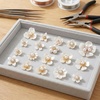 image:imageHINZIC 45pcs Rhinestone Pearl Buttons 9 Styles Flat Back Faux Pearl ButtonWhite 42pcs 14styles