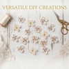 image:imageHINZIC 45pcs Rhinestone Pearl Buttons 9 Styles Flat Back Faux Pearl Buttonwhite 24pcs 7style