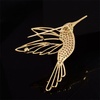 image:imageHollow Hummingbird Brooch Pin for Women CZ Rhinestone Animal Bird Lapel Pins Flying Birdie Statement Fashion Brooches Scarf Buckle Bag Clip Badge Dress Sweater Accessory Jewelry