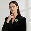 image:imageLarge Crystal Flower Brooch Pin Rhinestone Floral Lapel PinGreen