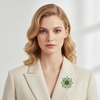image:imageLarge Crystal Flower Brooch Pin Rhinestone Floral Lapel PinGreen