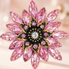 image:imageLarge Crystal Flower Brooch Pin Rhinestone Floral Lapel PinPink