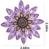 image:imageLarge Crystal Flower Brooch Pin Rhinestone Floral Lapel PinPurple