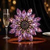 image:imageLarge Crystal Flower Brooch Pin Rhinestone Floral Lapel PinPurple