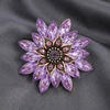image:imageLarge Crystal Flower Brooch Pin Rhinestone Floral Lapel PinPurple