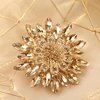 image:imageLarge Crystal Flower Brooch Pin Rhinestone Floral Lapel PinYellow