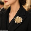image:imageLarge Crystal Flower Brooch Pin Rhinestone Floral Lapel PinYellow