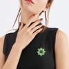 image:imageLarge Crystal Flower Brooch Pin for Women Red purple pink green Rhinestone Flower Lapel Pin Wedding Party Birthday Dance Banquet Dress Suit Ceremony Clothes Hat Bag Accessories JewelryGreen Flower Brooch Pin