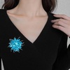 image:imageLarge Crystal Flower Brooch Pin for Women Red purple pink green Rhinestone Flower Lapel Pin Wedding Party Birthday Dance Banquet Dress Suit Ceremony Clothes Hat Bag Accessories JewelryBlue brooch