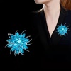 image:imageLarge Crystal Flower Brooch Pin for Women Red purple pink green Rhinestone Flower Lapel Pin Wedding Party Birthday Dance Banquet Dress Suit Ceremony Clothes Hat Bag Accessories JewelryBlue brooch
