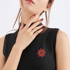 image:imageLarge Crystal Flower Brooch Pin for Women Red purple pink green Rhinestone Flower Lapel Pin Wedding Party Birthday Dance Banquet Dress Suit Ceremony Clothes Hat Bag Accessories JewelryRed Flower Brooch Pin