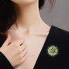 image:imageLarge Crystal Flower Brooch Pin for Women Red purple pink green Rhinestone Flower Lapel Pin Wedding Party Birthday Dance Banquet Dress Suit Ceremony Clothes Hat Bag Accessories JewelryGreen 3