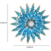 image:imageLarge Crystal Flower Brooch Pin for Women Red purple pink green Rhinestone Flower Lapel Pin Wedding Party Birthday Dance Banquet Dress Suit Ceremony Clothes Hat Bag Accessories JewelryBlue 3