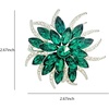image:imageLarge Crystal Flower Brooch Pin for Women Red purple pink green Rhinestone Flower Lapel Pin Wedding Party Birthday Dance Banquet Dress Suit Ceremony Clothes Hat Bag Accessories JewelryGreen 1
