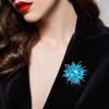image:imageLarge Crystal Flower Brooch Pin for Women Red purple pink green Rhinestone Flower Lapel Pin Wedding Party Birthday Dance Banquet Dress Suit Ceremony Clothes Hat Bag Accessories JewelryBlue brooch