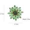 image:imageLarge Crystal Flower Brooch Pin for Women Red purple pink green Rhinestone Flower Lapel Pin Wedding Party Birthday Dance Banquet Dress Suit Ceremony Clothes Hat Bag Accessories JewelryGreen Flower Brooch Pin