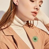 image:imageLarge Crystal Flower Brooch Pin for Women Red purple pink green Rhinestone Flower Lapel Pin Wedding Party Birthday Dance Banquet Dress Suit Ceremony Clothes Hat Bag Accessories JewelryGreen Flower Brooch Pin