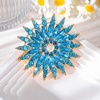 image:imageLarge Crystal Flower Brooch Pin for Women Red purple pink green Rhinestone Flower Lapel Pin Wedding Party Birthday Dance Banquet Dress Suit Ceremony Clothes Hat Bag Accessories JewelryBlue 3