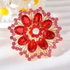 image:imageLarge Crystal Flower Brooch Pin for Women Red purple pink green Rhinestone Flower Lapel Pin Wedding Party Birthday Dance Banquet Dress Suit Ceremony Clothes Hat Bag Accessories JewelryRed 2