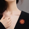 image:imageLarge Crystal Flower Brooch Pin for Women Red purple pink green Rhinestone Flower Lapel Pin Wedding Party Birthday Dance Banquet Dress Suit Ceremony Clothes Hat Bag Accessories JewelryRed 3