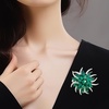 image:imageLarge Crystal Flower Brooch Pin for Women Red purple pink green Rhinestone Flower Lapel Pin Wedding Party Birthday Dance Banquet Dress Suit Ceremony Clothes Hat Bag Accessories JewelryGreen 1