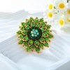 image:imageLarge Crystal Flower Brooch Pin for Women Red purple pink green Rhinestone Flower Lapel Pin Wedding Party Birthday Dance Banquet Dress Suit Ceremony Clothes Hat Bag Accessories JewelryGreen 2