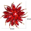 image:imageLarge Crystal Flower Brooch Pin for Women Red purple pink green Rhinestone Flower Lapel Pin Wedding Party Birthday Dance Banquet Dress Suit Ceremony Clothes Hat Bag Accessories JewelryRed brooch