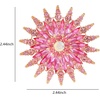image:imageLarge Crystal Flower Brooch Pin for Women Red purple pink green Rhinestone Flower Lapel Pin Wedding Party Birthday Dance Banquet Dress Suit Ceremony Clothes Hat Bag Accessories JewelryPink 2